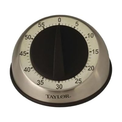 Taylor RA14276 Mechanical Stainless Steel Timer for School, Learning, Projects, and Kitchen Tasks, One Size, Multicolor