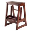 Winsome Beech Wood Double Step Stool, Antique Walnut (94022) view 2