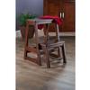 Winsome Beech Wood Double Step Stool, Antique Walnut (94022) view 4
