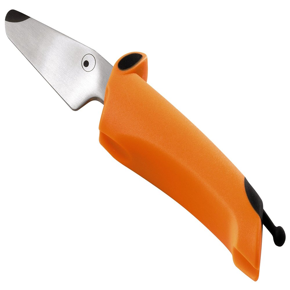 Kuhn Rikon Kinderkitchen Dog Knife Straight Blade, sharp enough to cut food but not small fingers, Orange