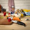 Kuhn Rikon Kinderkitchen Dog Knife Straight Blade, sharp enough to cut food but not small fingers, Orange view 4