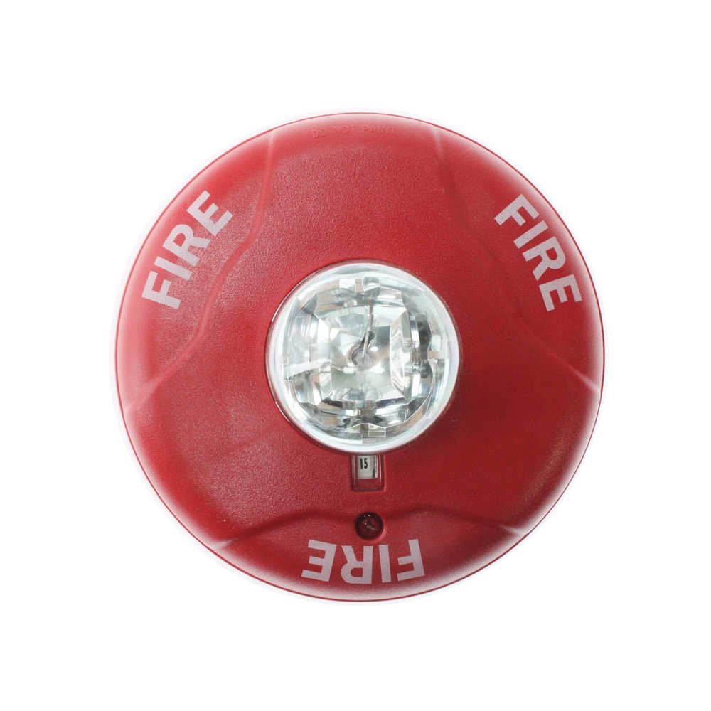 System Sensor SCR Selectacble Multi-Candela Strobe, Ceiling Mt, Red, 12/24Vdc