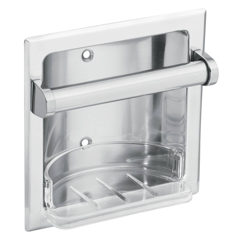 Moen 2565CH Donner Commercial Soap Holder with Grab Bar, Recessed Mount, Chrome