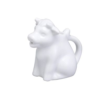 HIC Kitchen Mini Cow Creamer With Handle, Fine Porcelain, 2-Ounce, For Serving Milk, Cream, Syrup, Dressings, And Sauces
