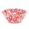 Crow Canyon Home Enamelware Serving Bowl, 1.5 quart, Red/White Splatter (Single) view 1