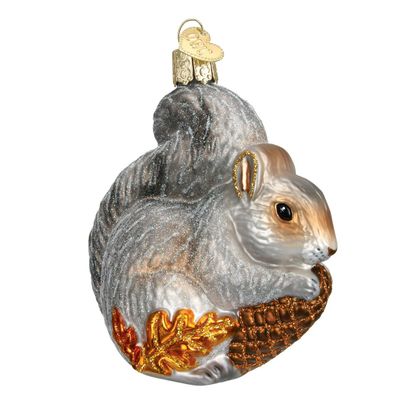 Old World Christmas Hungry Squirrel Glass Blown Ornament for Christmas Tree, Handcrafted Holiday Decoration, Wildlife Animal Collection