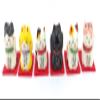 Yakushigama Mini Maneki Neko Set - 6 Antique Black Porcelain Cat Figurines view 3