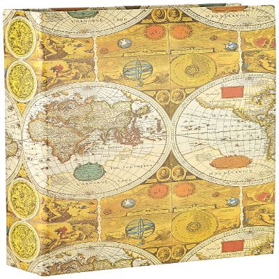 3-Ring Photo Album 504 Pockets Hold 4x6 Photos, Ancient World Map Design