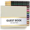 Gallery Leather Guest Book - Great for Wedding, Reception, Baby and Bridal Shower, Birthday Party and Vacation Home - 192 Lined Pages to Sign in, add Polaroid Photo - Hardcover 9x7" - Freeport Ivory view 1