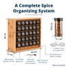 AllSpice Spice Rack Organizer, Wood, 525 Unique Labels, Countertop or Wall Mount, Includes 30 4oz Jars- Bamboo view 3