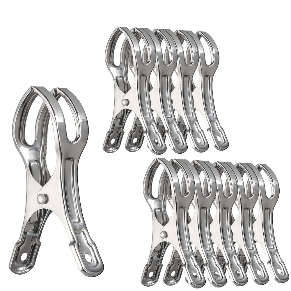 WEBI Beach Towel Clips,10 Packs 4.33" Pool Cover Clips,Beach Chair Clips,About Ground Pool Cover Clamps for Cruise,Boat,Blanket,Quilt,Lounge