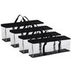 Fasmov Set of 4 DVD Storage Bags Hold up to 160 DVDs (40 Each Bag), Water Resistant DVD Holder Case with Handles, Transparent PVC Media Storage for DVDs, CDs, Video Games, Books view 1