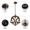 KWOKING Lighting Industrial Metal Geometric Pendant Light Creative 1 Light Adjustable Chain Vintage Ceiling Pendant Lighting Chandelier Hanging Lamp for Restaurant Entry Bedroom Rust Finish view 3