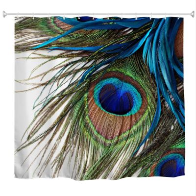 goodbath Shower Curtain,Peacock Feather Waterproof Fabric Shower Curtains for Bathroom,72 x 72 inch