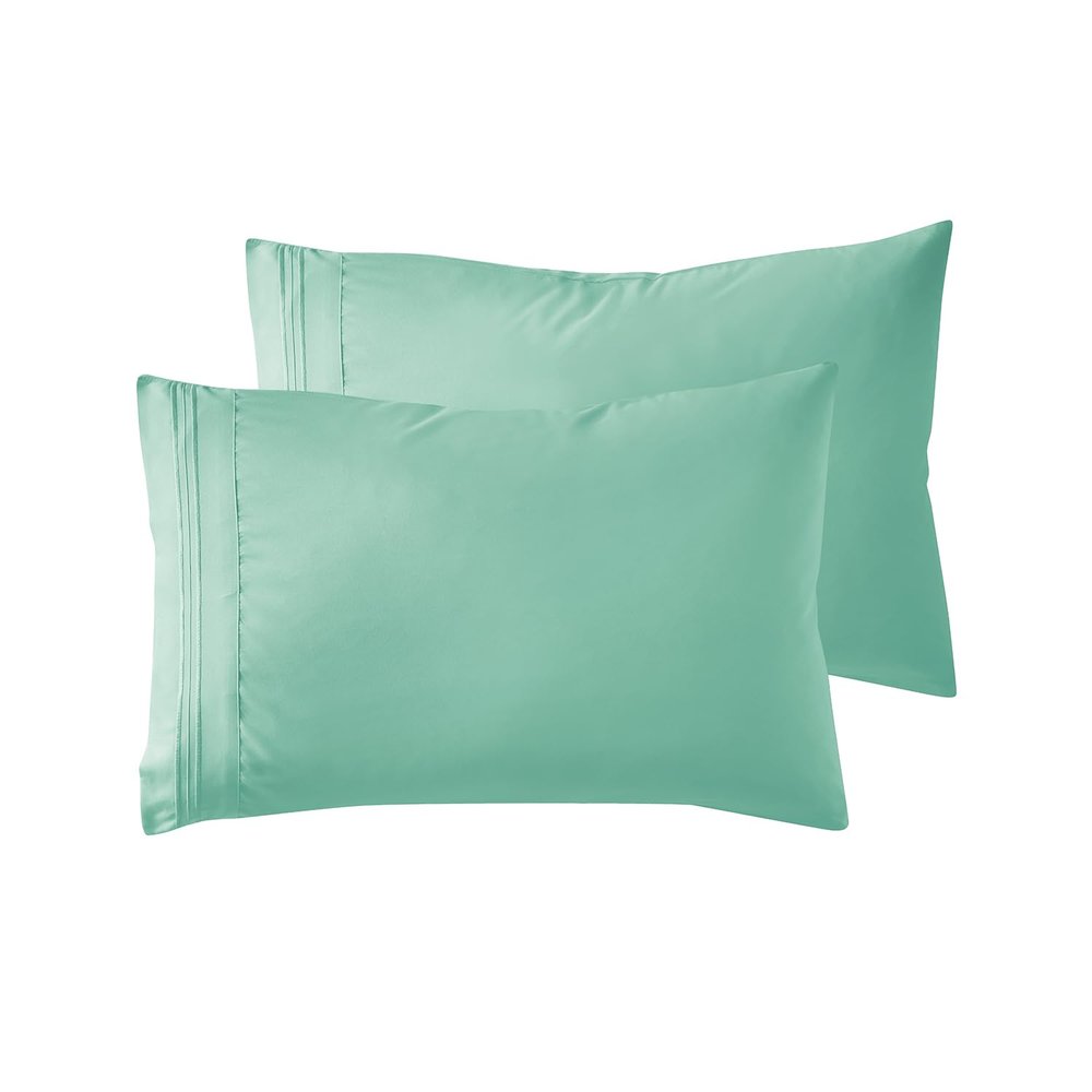 Nestl Mint King Pillow Cases 2 Soft King Size Pillow Case, 1800 Brushed Microfiber Pillowcases, Envelope Closure Pillowcase, King Pillow Covers, King Size Pillow Cases Set of 2, 20x40 Inches