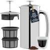 ESPRO P7 Polished French Press Stainless Steel 304  Patented Double Walled Micro-Filter Insulated French Press Coffee Maker, Grit-Free Brew - Heat Resistant BPA Free (18oz) view 1