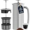 ESPRO P7 Brushed Stainless Steel French Press 304  Patented Double Walled Micro-Filter Insulated French Press Coffee Maker, Grit-Free Brew - Heat Resistant BPA Free (18oz) view 1