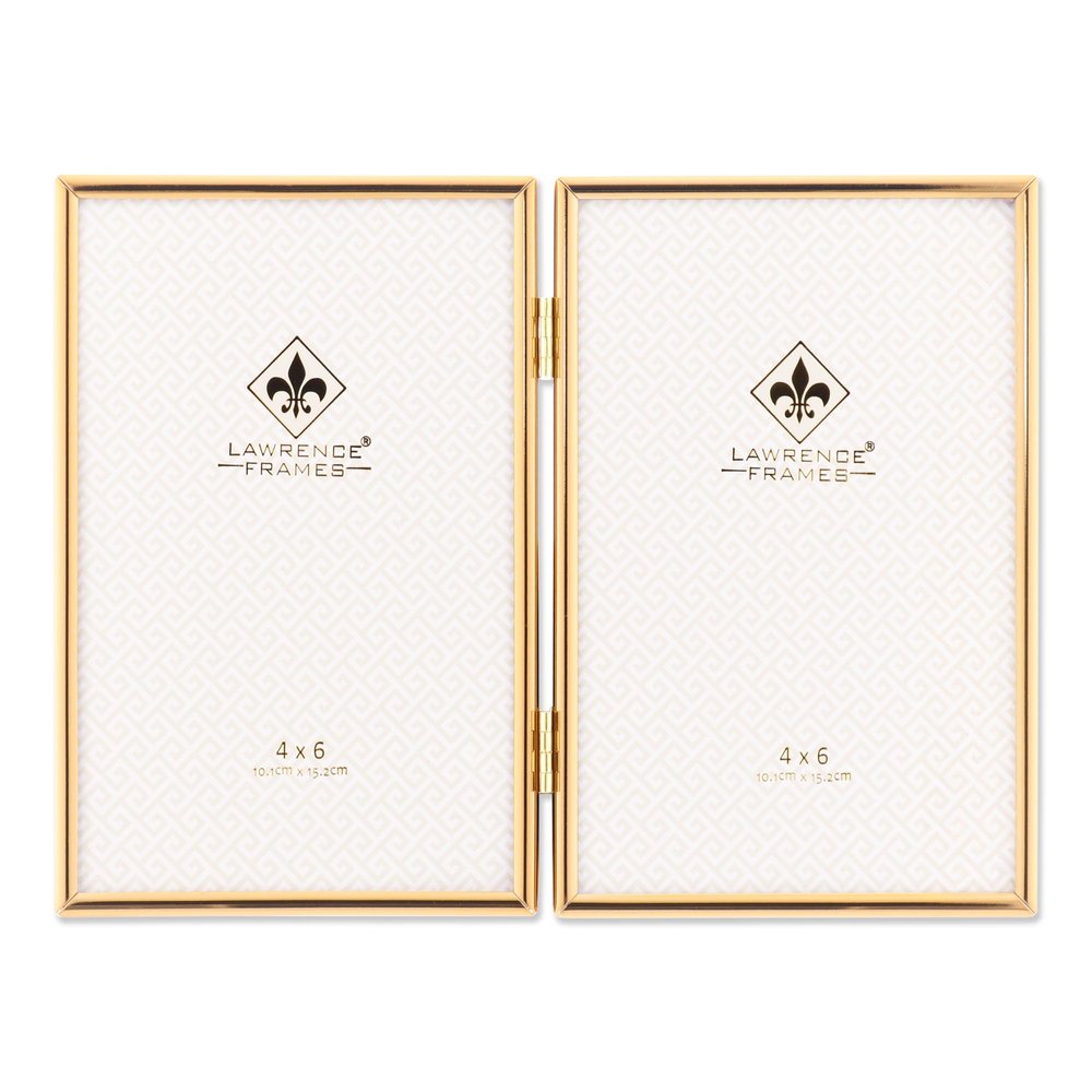 Lawrence Frames Metal Frame, Simply, Gold, 4x6 Double