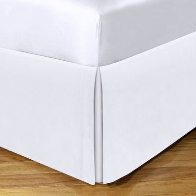 Space Maker Extra-Long 21" Drop Length Bed Skirt, Queen, White