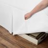 Space Maker Extra-Long 21" Drop Length Bed Skirt, Queen, White view 3