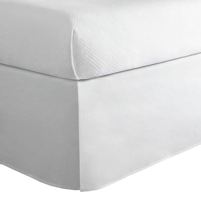 Todays Home Classic Tailored Bed Skirt Dust Ruffle, Cotton Blend Design, 14" Drop Length, King, White