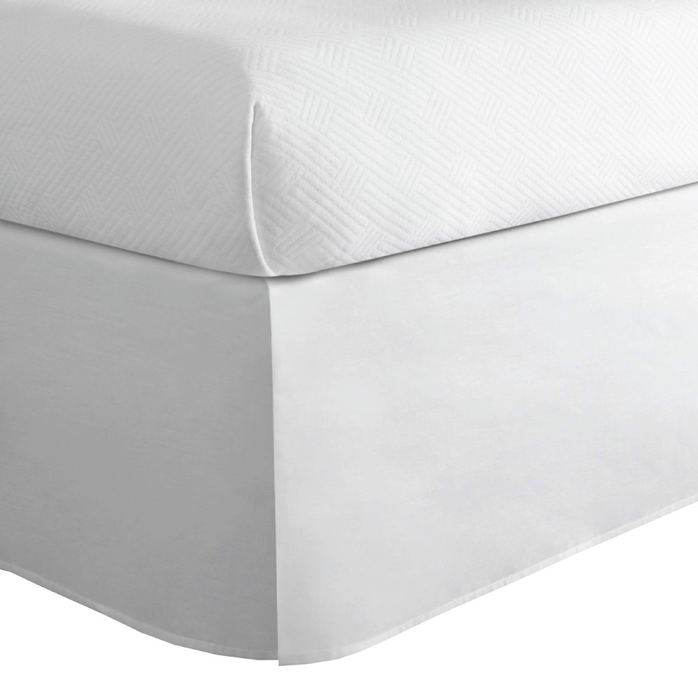 Todays Home Classic Tailored Bed Skirt Dust Ruffle, Cotton Blend Design, 14" Drop Length, King, White