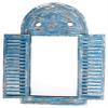 Esschert Design WD13 Mirror Louvre Distressed, Blue Finish, 39.2 x 3.9 x 75 cm view 1
