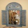Esschert Design WD13 Mirror Louvre Distressed, Blue Finish, 39.2 x 3.9 x 75 cm view 2