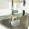 Casabella Sink Sider Faucet Caddy Sponge Holder,White & Grey view 3