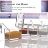Clear Seasoning Box,V-Resourcing 4 Pieces Clear Seasoning Storage Container for Spice Salt Sugar Cruet,Condiment Jars with Spoons view 4