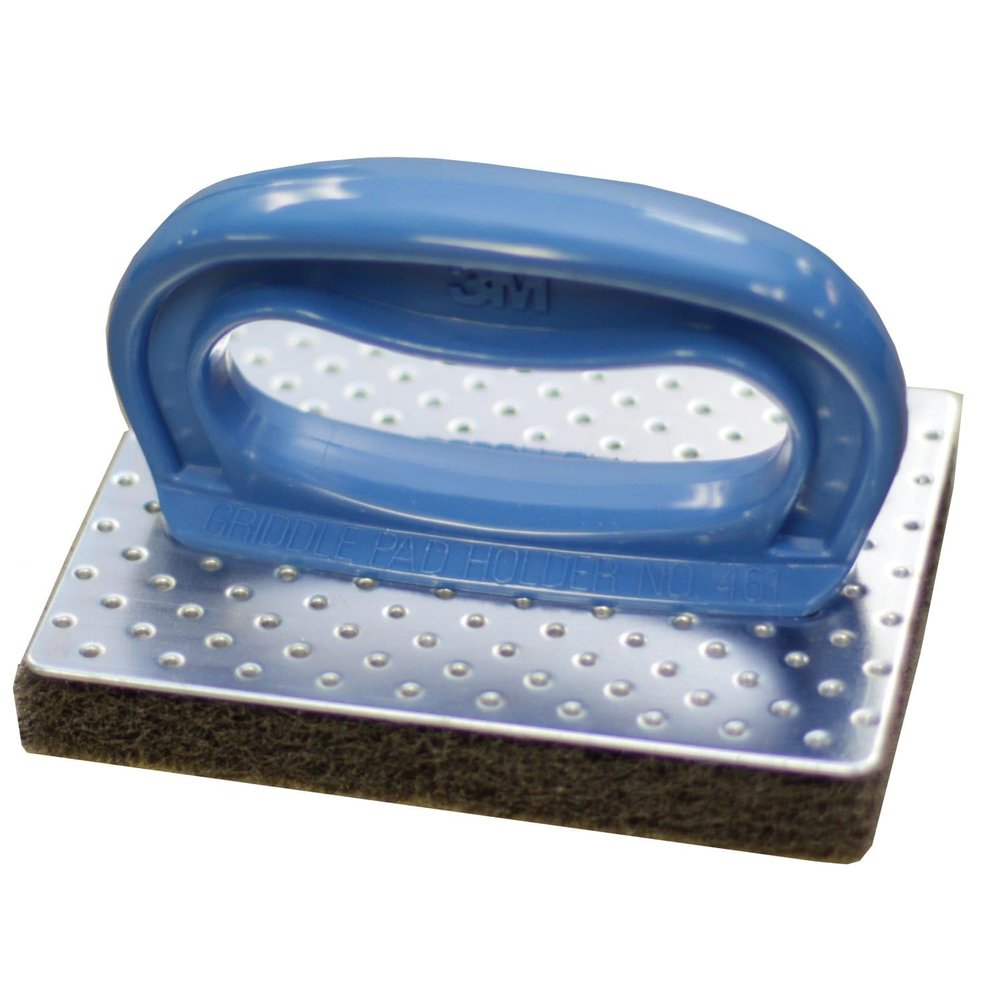 3M Scotch-Brite Professional Griddle Pad Holder Kit, 4 X 5.25, Blue/Steel, 1 Set