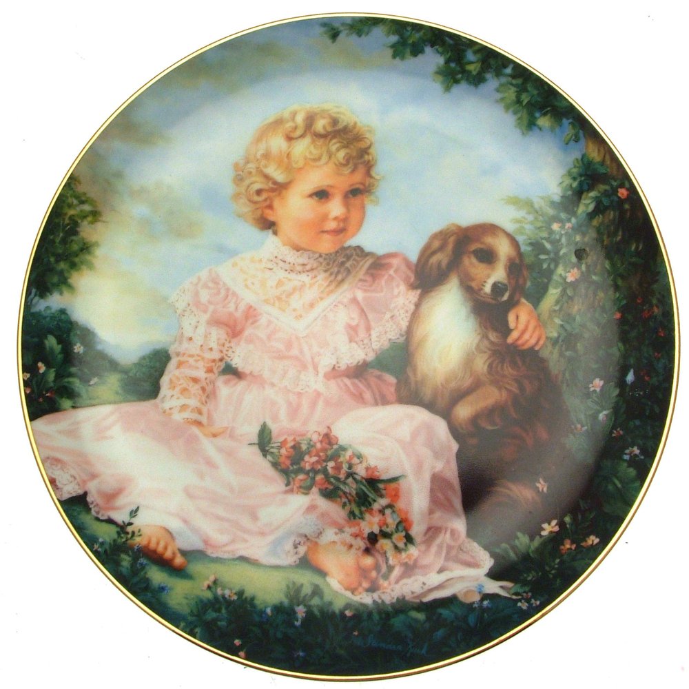 Reco Golden Afternoon Plate by Sandra Kuck - Barefoot Children Collection - CP930