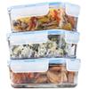 FineDine Glass Meal Prep Containers with Lids - Set of 3 Square 28 Oz Containers - Airtight, Leakproof, Microwave & Dishwasher Safe - Perfect for Snacks, Dips, and Meal Prep view 1