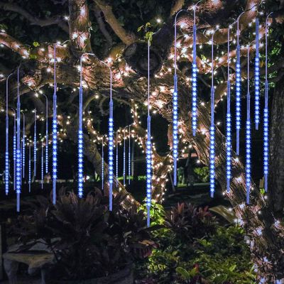 BlueFire Meteor Shower Lights, 540 LED 10-Tube 19.7" Waterproof Falling Rain Christmas Lights, Outdoor Icicle String Lights for Tree, Yard, Patio, Roof, Porch, Holiday Party Decoration (Blue)