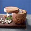 Berard Handcrafted Salt Keeper with Magnetic Lid, 4" Round, Olive Wood view 3
