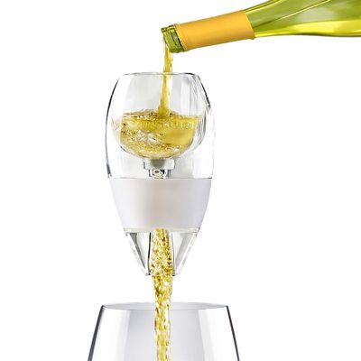 Vinturi Classic Essential Wine Aerator Pourer and Decanter Provides Enhanced Flavors with Smoother Finish Features Easy to Grip Silicone Body and No-Drip Stand, White