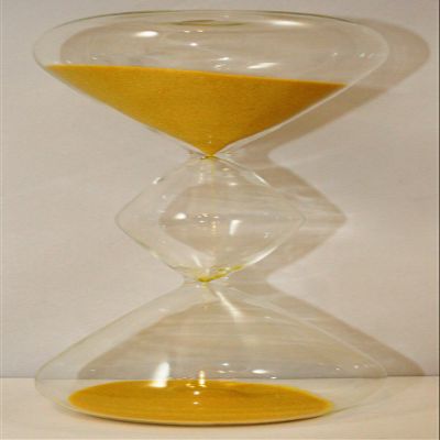 60 Minute Triple Globe Hourglass Timer w/Golden Sand