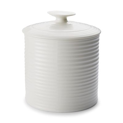 Portmeirion Sophie Conran Medium Storage Jar 5.5 Inch / 40 Oz - White Fine Porcelain Kitchen Canister for Rice, Biscuits, Tea & Pantry Essentials, Lidded Countertop Container, Dishwasher Safe