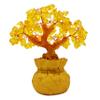 Omonic 7 Inch Feng Shui Citrine Quartz Gemstone FengShui Money Tree Natural Gold Crystal Office Room Good Luck Fortune Decoration view 2