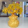 Omonic 7 Inch Feng Shui Citrine Quartz Gemstone FengShui Money Tree Natural Gold Crystal Office Room Good Luck Fortune Decoration view 4