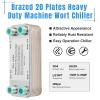 Ferroday 20 Plate Wort Chiller Stainless Steel Brazed Plate Heat Exchanger 1/2 NPT Thread Plate Chiller (7.5" x 1.97") view 3