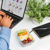 Bentgo Glass Snack - Leak-Proof Bento-Style Snack Container with Airtight Lid and Divided 2-Compartment Design - 1.75 Cup Capacity for Meal Prepping, and Portion-Controlled Snacking (Gray) view 2