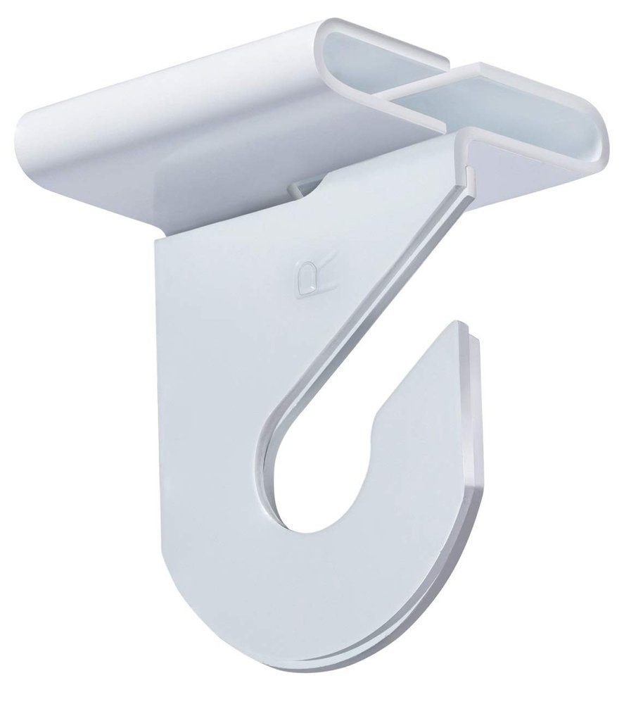 GlossyEnd Pack of 50 Pairs - High Strength Aluminum Two Piece Ceiling Hooks for Drop-Ceiling T-Bars, 50 Right and 50 Left, White Enamel Finish, Holds up to 15 lbs. 1" W x 1 "H