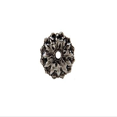 CRL 1" Antique Silver Floral Metal Mirror Rosette - Pack of 8 Rosettes, Washers and Vinyl Sleeves