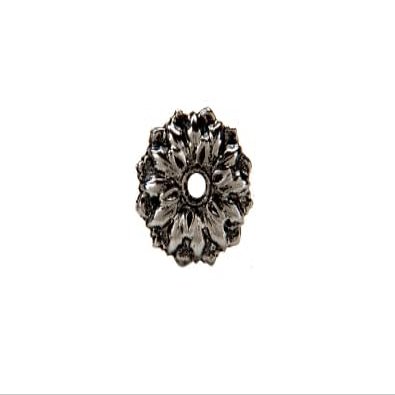 CRL 1" Antique Silver Floral Metal Mirror Rosette - Pack of 8 Rosettes, Washers and Vinyl Sleeves