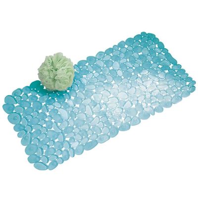iDesign Pebblz Suction Non-Slip Bath Mat for Shower Bathtub, Stall, Set of 1, Blue