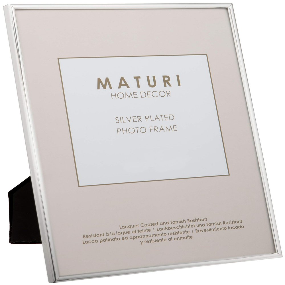 Maturi Silver Plated Photo Frame - Thin Edge, A4 / 8 x 12-inches (20 x 30cm)