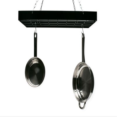 Fox Run Kitchen Pot Hanging Rack, Rectangular Rack with Chains and 6 Hooks