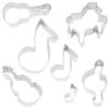 R&M International Musical Cookie Cutters, Piano, 3 Music Notes, G Clef, Guitar, Violin, 6-Piece Set view 2