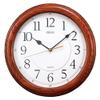 Seiko Wall Clock Quiet Sweep Second Hand Dark Brown Solid Oak Case view 1